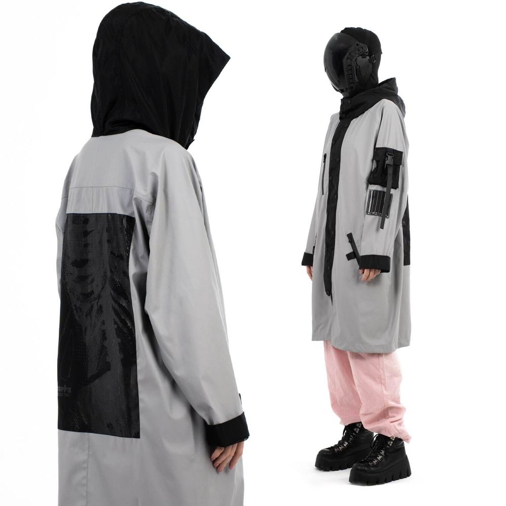 Купить Плащ Heartz Mienai v1.1 Soft-Touch Windbreaker Longcoat  серая Плащ Heartz Mienai v1.1 Soft-Touch Windbreaker Longcoat  серая