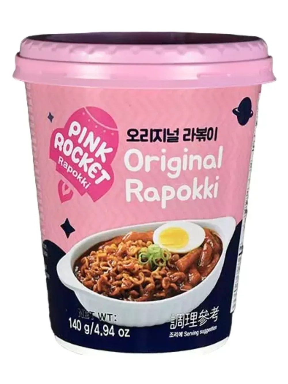 Рапокки Pink Rocket токпокки с лапшой с оригинальным вкусом 155 г