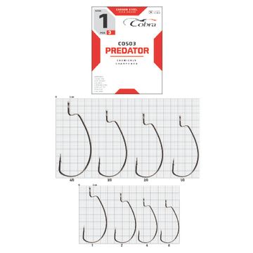 Крючки офсетные Cobra L-WORM CO503 №2/0, 3 шт.