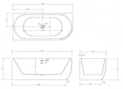 Акриловая ванна ABBER AB9315 L белая