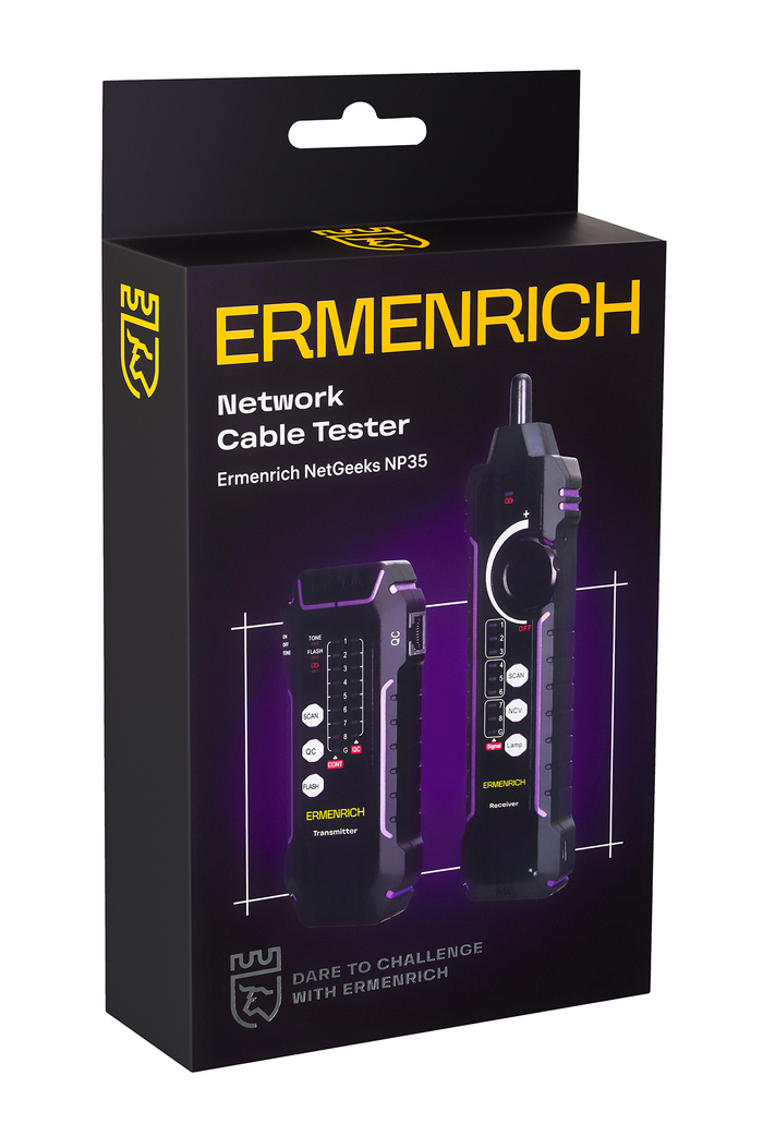 Кабельный тестер Ermenrich NetGeeks NP35, фиолетовый