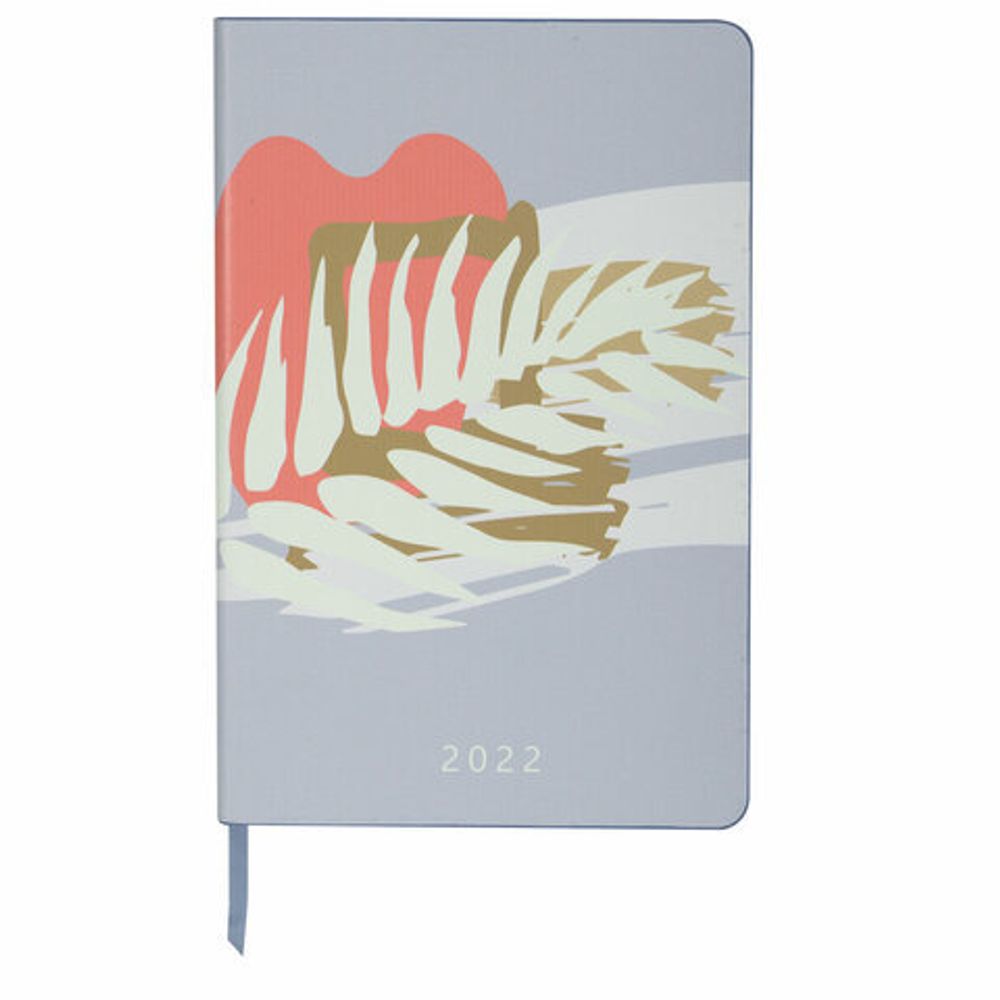 Ежедневник датированный 2022 А5 138x213 мм BRAUBERG "Vista", под кожу, "Botanica", 112843