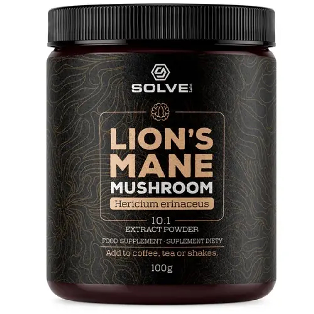 Solve Labs Lion's Mane Mushroom - натуральный экстракт эхинацеи в соотношении 10:1, 100 г.