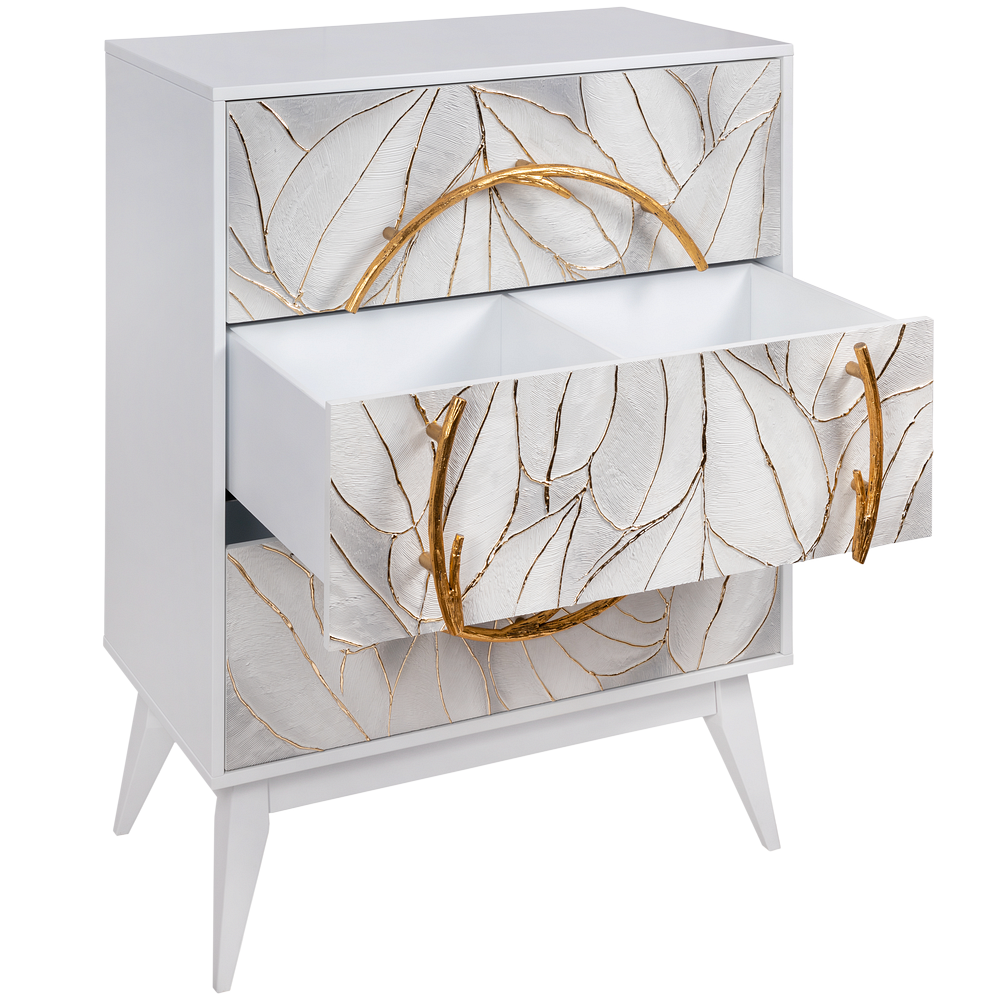 Комод Арт Сканди с 3 ящиками Айс Амбер