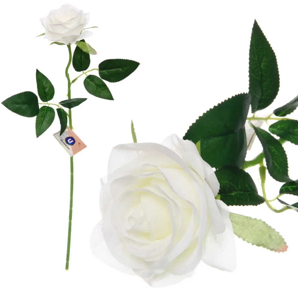 Цветок искусственный 50см «Роза» белая