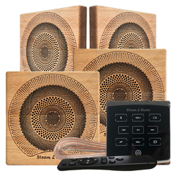 Комплект влагостойкой акустики для бани и сауны - SW4 Black ECO SAUNA (квадратная решетка)