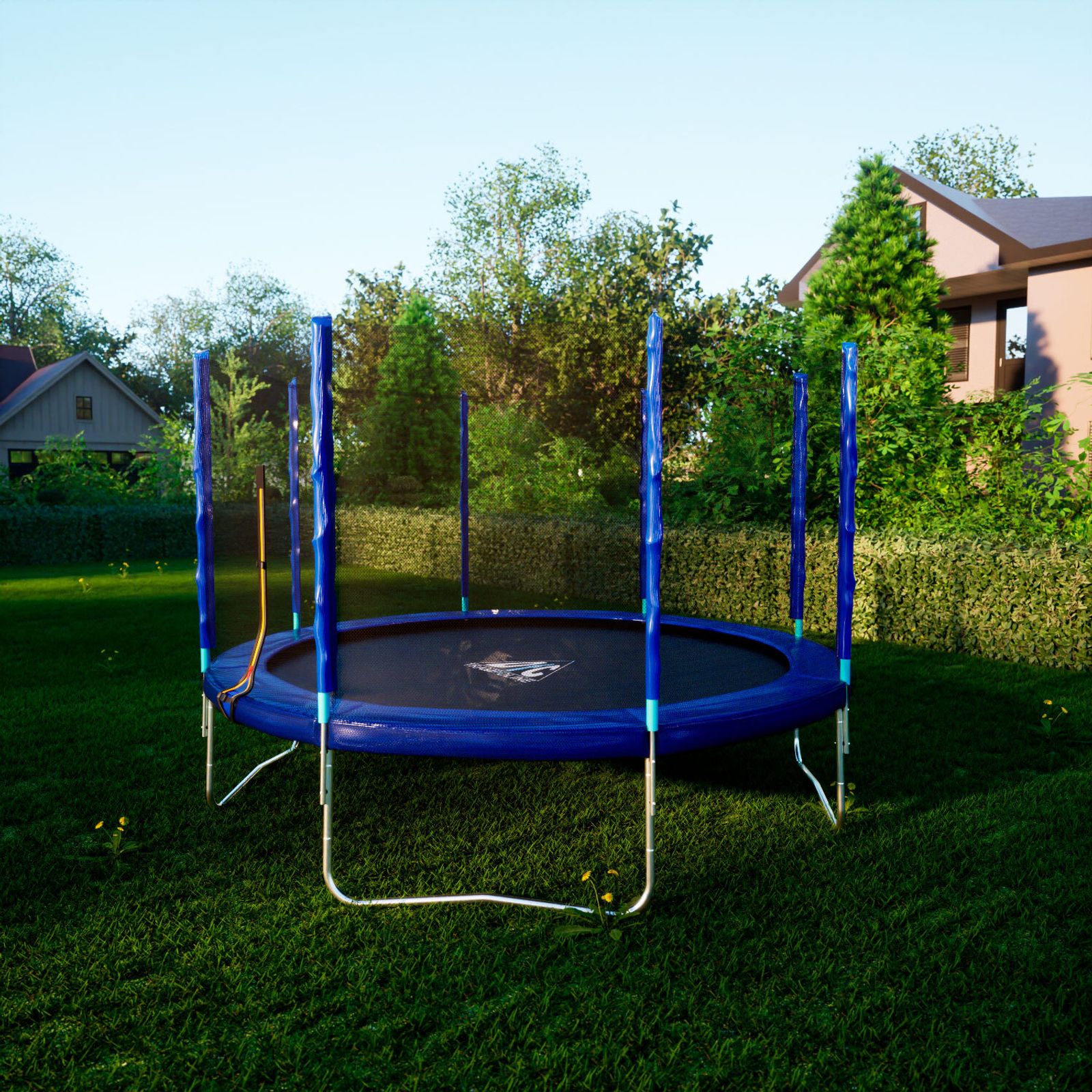 Батут DFC Trampoline Fitness с сеткой 12ft фото №7