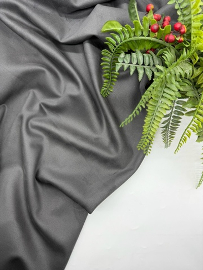 Замша на скубе серая