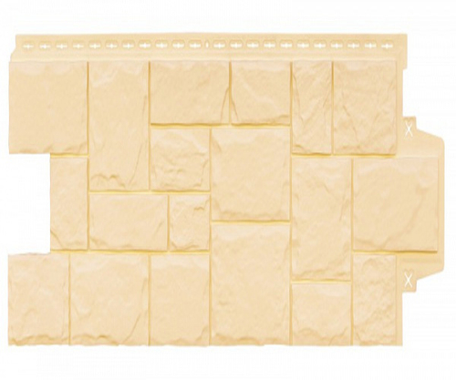 Фасадные панели  GRAND LINE (ГРАНД ЛАЙН) Крупный Камень Бежевый