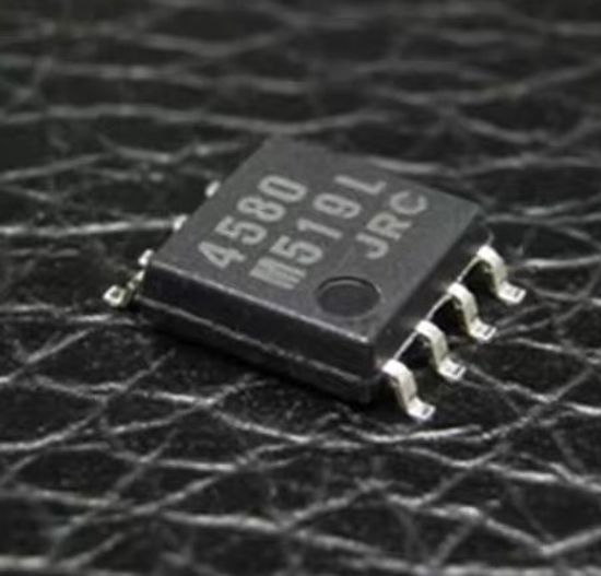 Микросхема JRC4580M (NJM4580M) / DMP8, Сдвоенный аудио операционный усилитель