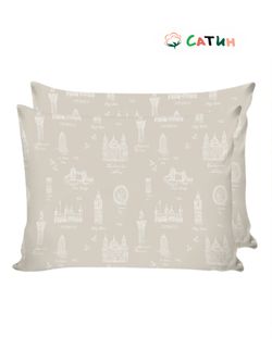 Постельное белье Milky Garden "Foggy Albion" семейное  Наволочка 50х70 см 2 шт  Простынь  240х215 см  Пододеяльник 145х215 см(2шт)