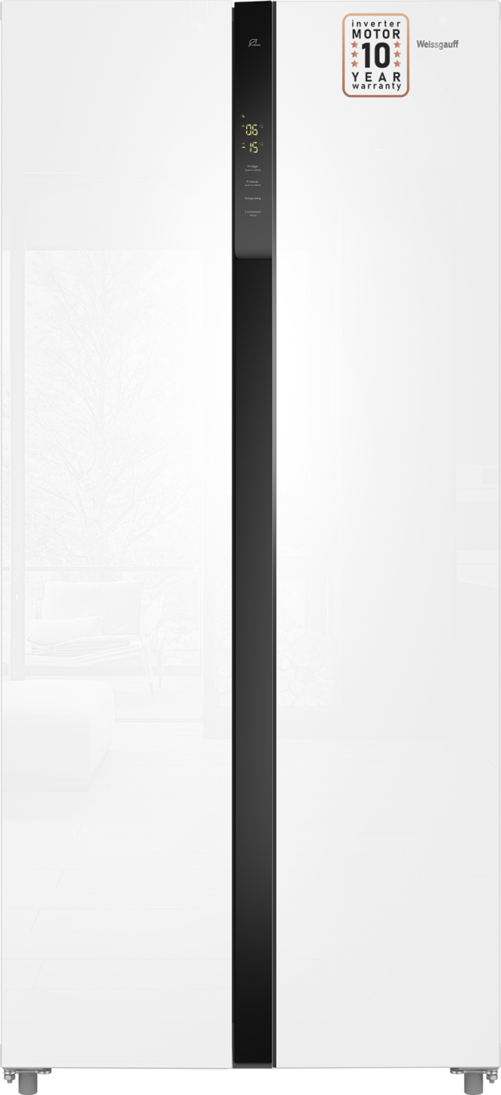 Холодильник (Side-by-Side) Weissgauff WSBS 500 Inverter NoFrost White Glass (q)