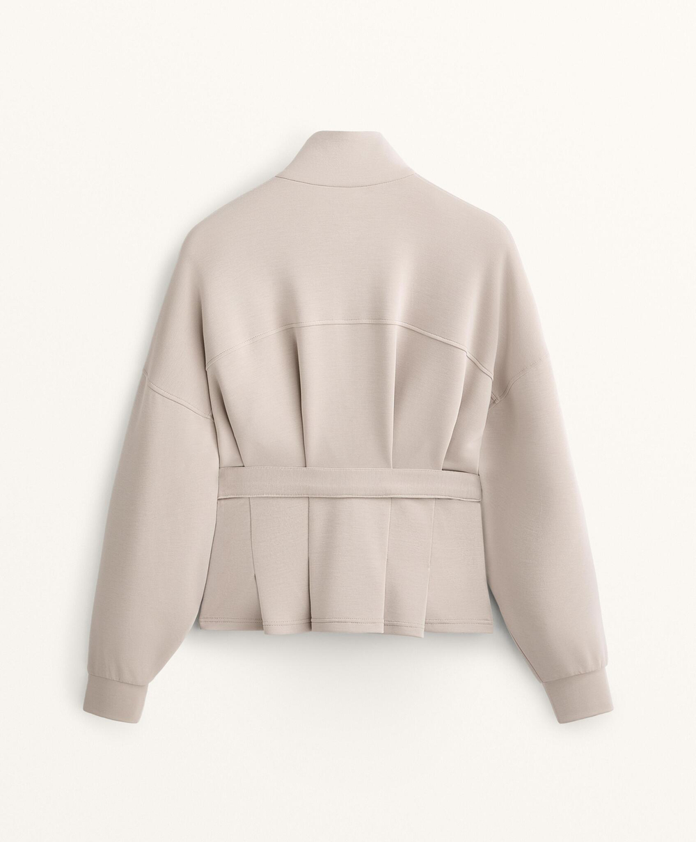 Oysho Мягкая куртка с поясом, темно-серый