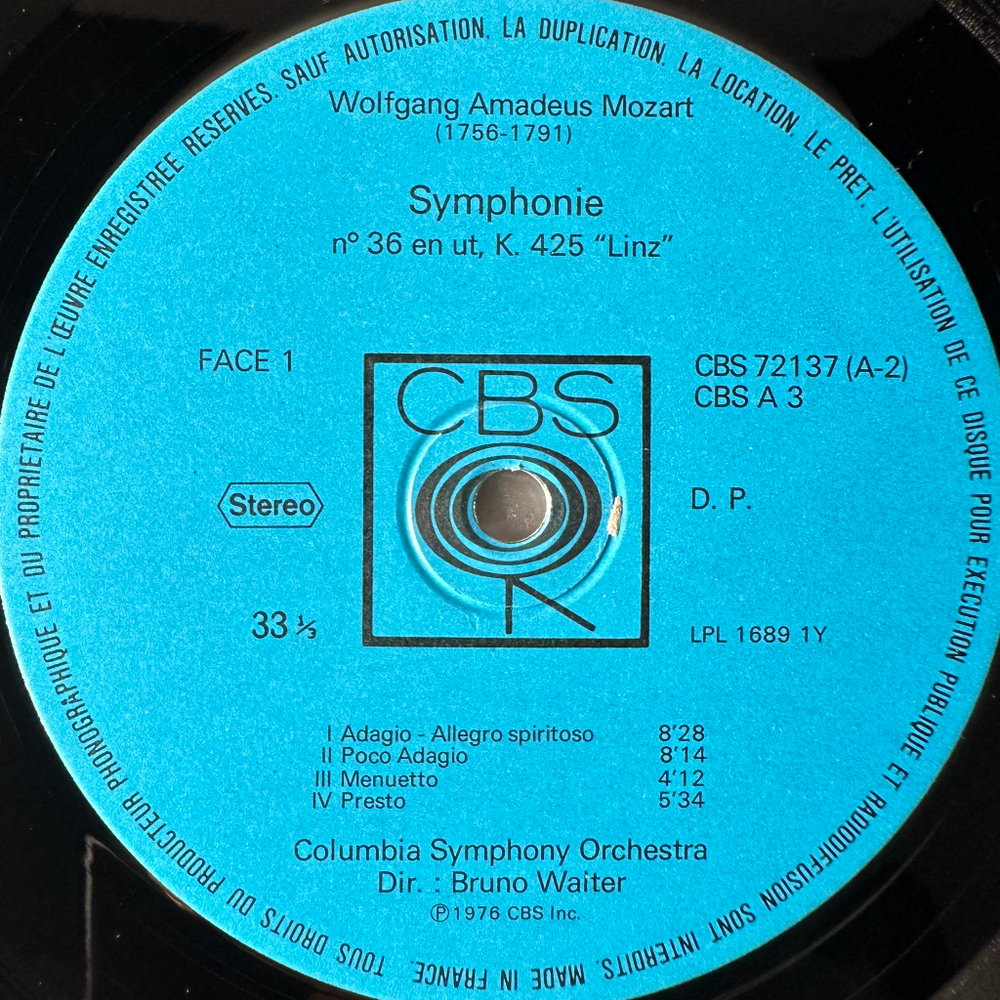 Моцарт - 6 симфоний 3LP (Франция 1976г.)