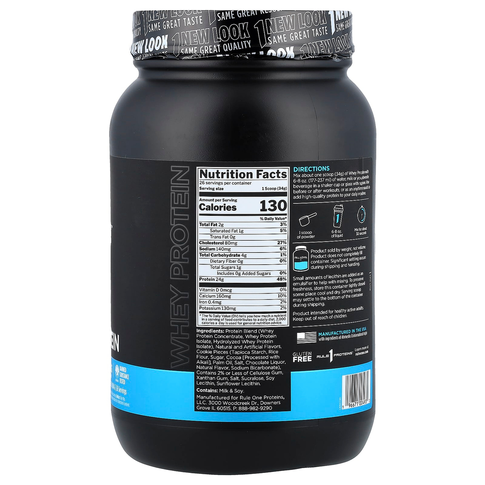 Rule One Proteins, сывороточный протеин, со вкусом печенья и крема, 884 г (1,95 фунта)