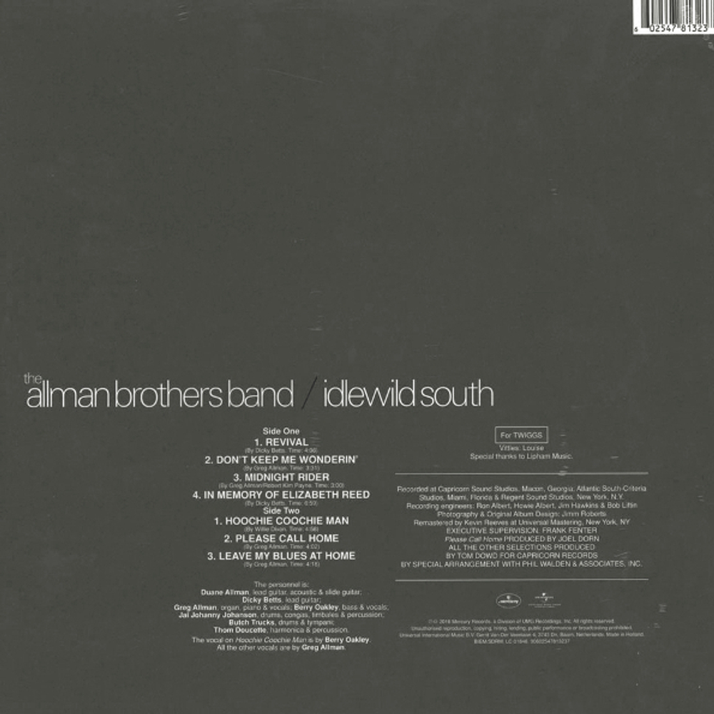 The Allman Brothers Band / Idlewild South (LP)