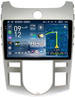 Магнитола для KIA Cerato 2 2008-2013 (климат, рамка серебро) - Teyes CC4-PRO монитор 9.5" 2K QLED на Android 13, Snapdragon 778G, AI, CarPlay, DSP, 4G SIM-слот