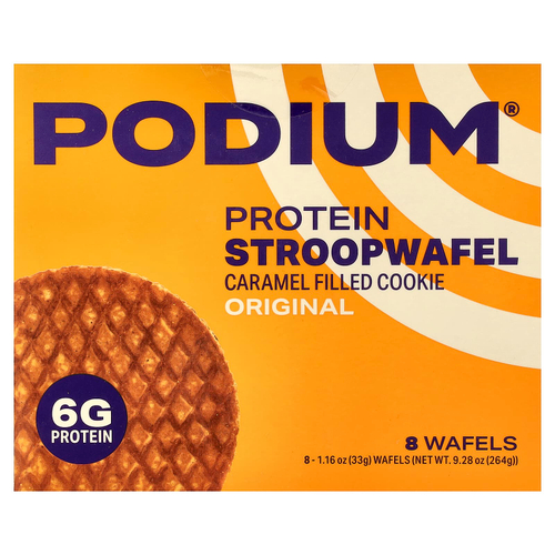 Podium Nutrition, протеиновая штучная вафля, оригинальная, 8 вафель по 33 г (1,16 унции)
