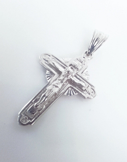 Крест ювелирный Эстерелла, серебро 925 пробы, родированный/Ф