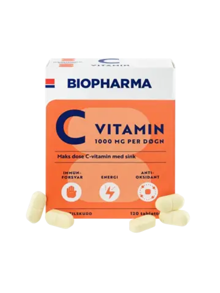 Витамин С + Цинк 1000 мг Biopharma Vitamin C 120 таблеток