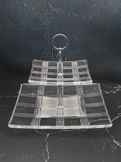 Блюдо этажерка 2-х ярусная, квадратная