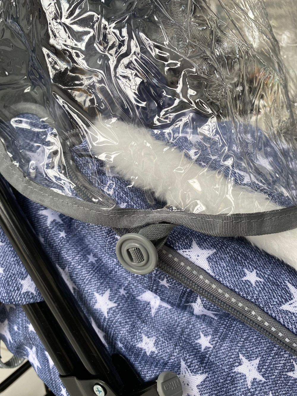 Коляска комбинированная «Наши детки» 6 со звездами джинс (арт. НДТ6/3)