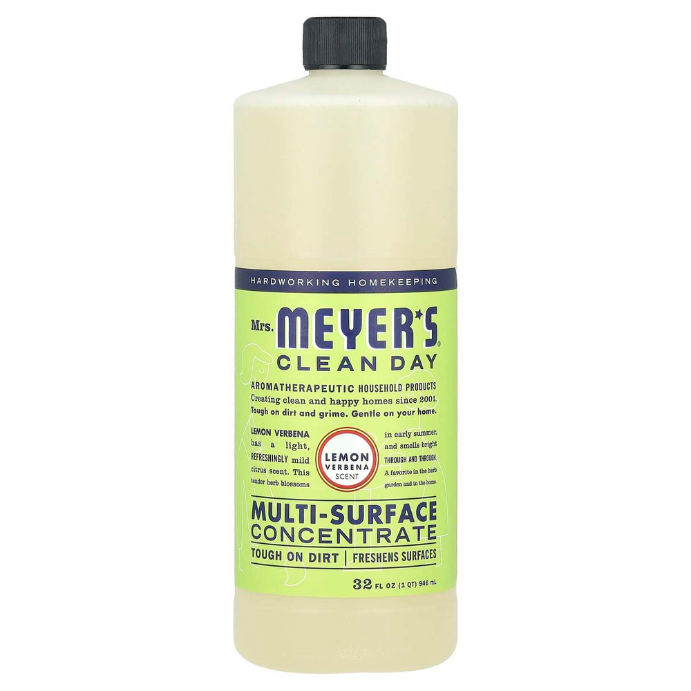 Mrs. Meyers Clean Day, универсальное концентрированное чистящее средство, лимонная вербена, 946 мл (32 жидк. унции)