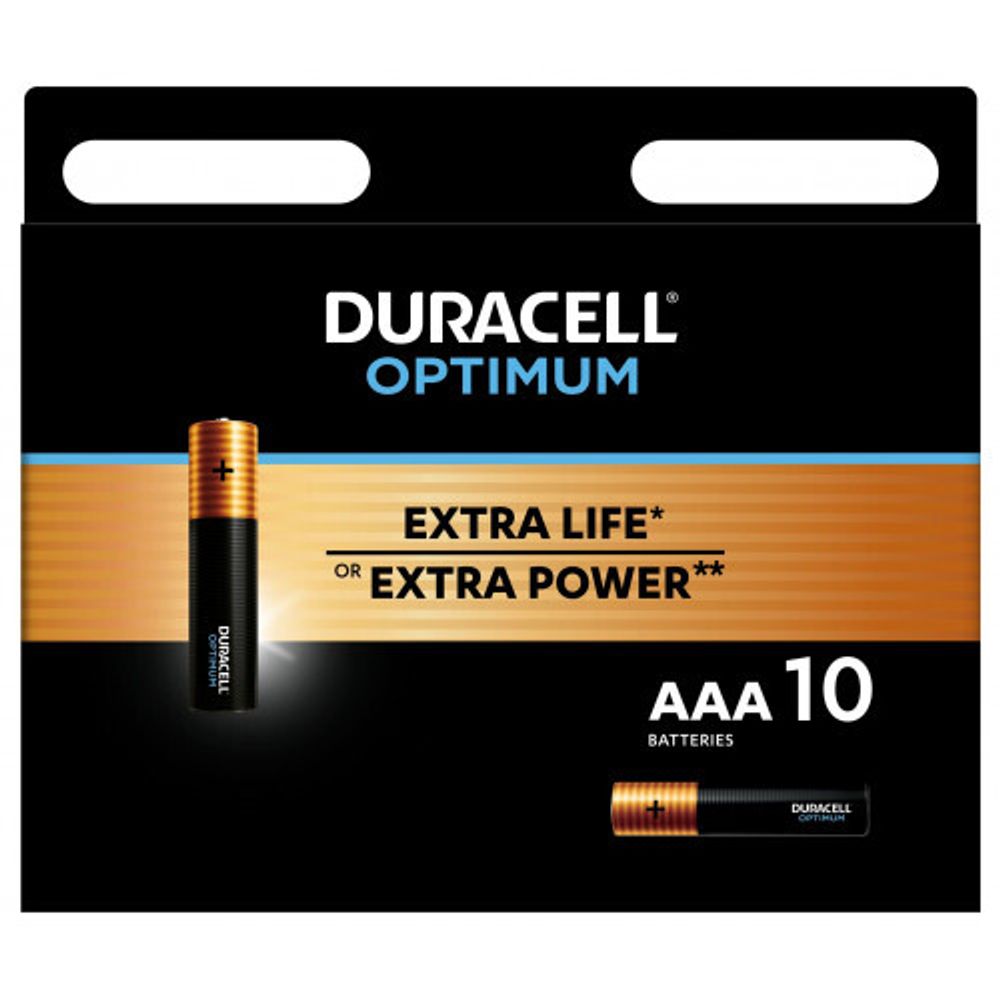 Батарейки Duracell 5014072 ААА алкалиновые 1,5v 10 шт. LR03-10BL Optimum | Батарейки Щелочные (Алкалиновые)