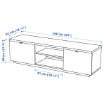 Тумба под ТВ - IKEA BYÅS/BYAS/БИЭС ИКЕА, 160x42x45 см, глянцевый белый