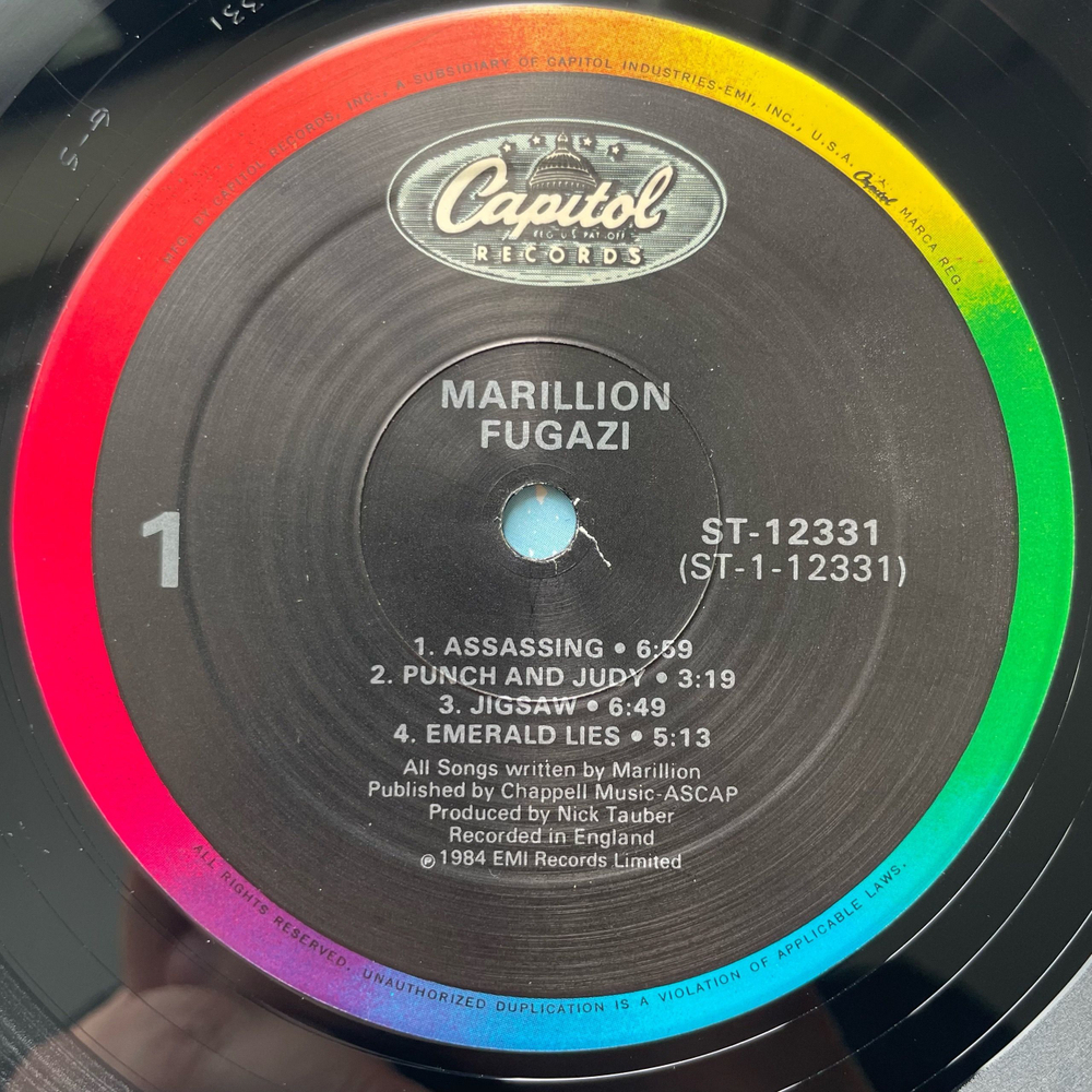Винтажная виниловая пластинка LP Marillion Fugazi (США 1984)