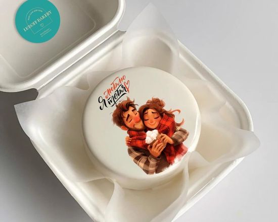 Бенто торт на 14 февраля с фотопечатью