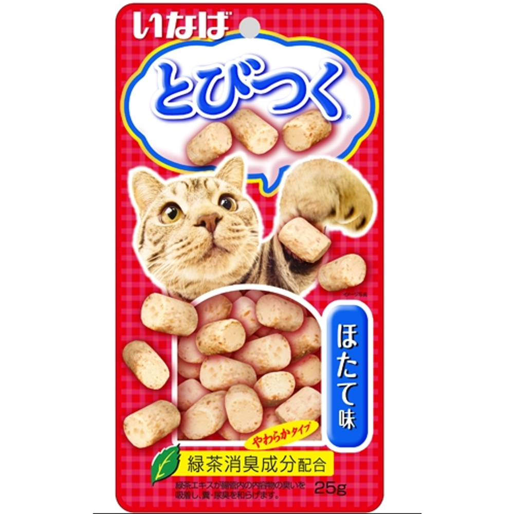 Qsc-212 inaba tobitsuku лакомство для кошек со вкусом морскогогребешка 25г