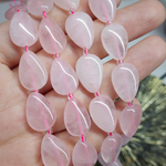 Розовый кварц природный, Мадагаскар, бусина капля 13×18мм, чистый, штучно