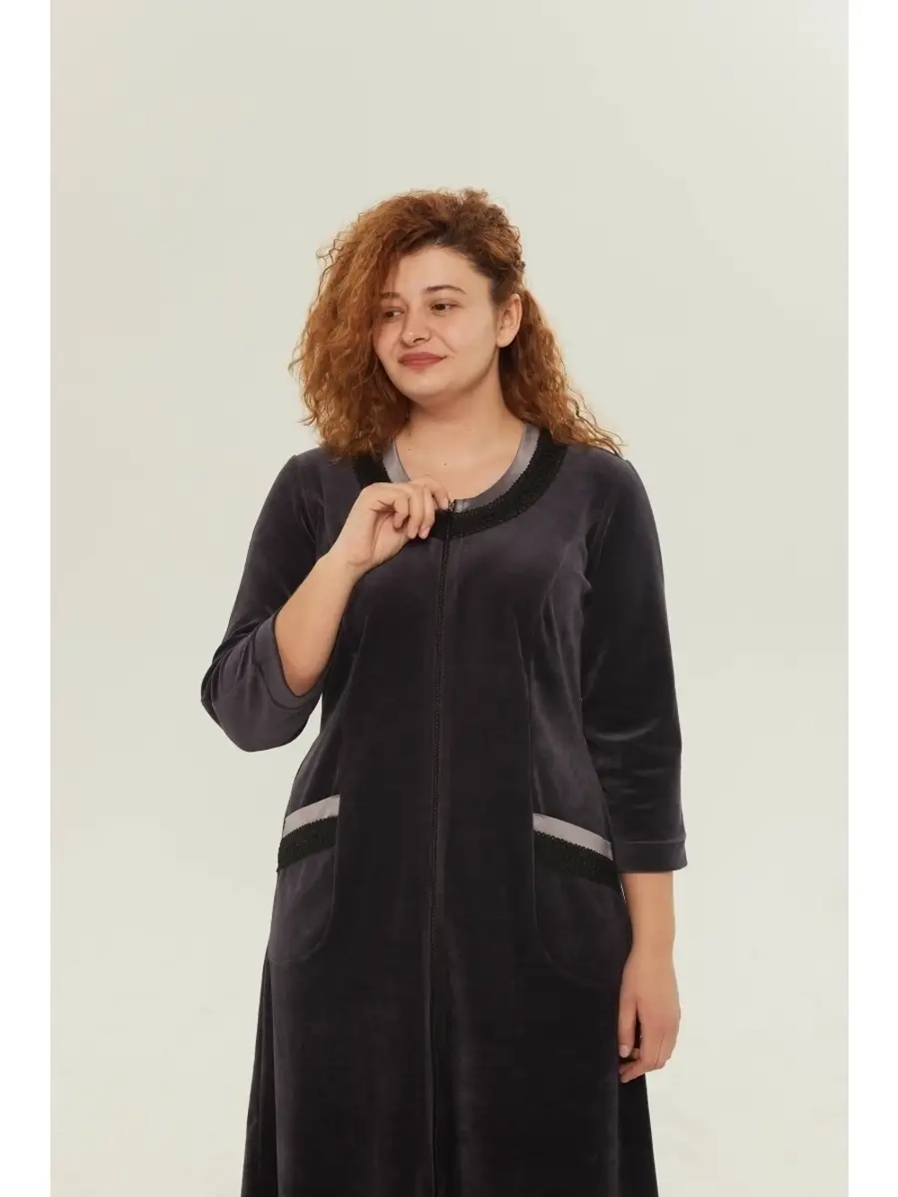 Халат велюровый большого размера