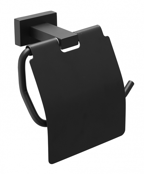 5009-C Держатель для туалетной бумаги с крышкой (ЧЕРНЫЙ) ViEiR  (40/1шт)