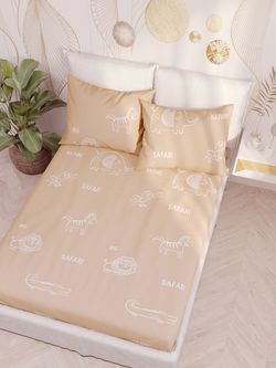 Постельное белье Сказка "SAFARI/Safari (компаньон)" 1,5-сп Наволочка 50х70 см 1 шт Простынь на резинке 90х200 см Пододеяльник 145х215 см, перкаль