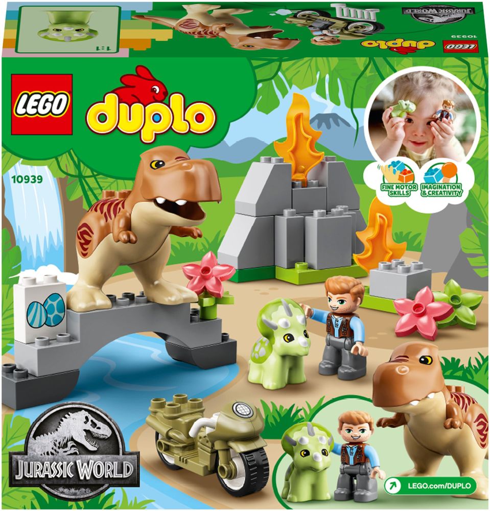Конструктор LEGO DUPLO Jurassic World 10939 Побег динозавров: тираннозавр и трицератопс