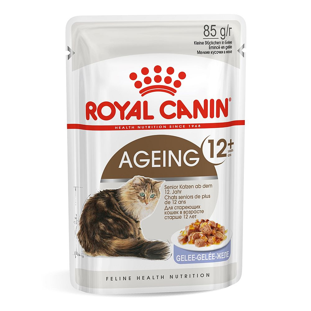 Влажный корм Royal Canin Ageing 12+ для кошек старше 12 лет. кусочки в желе, пауч 85 г