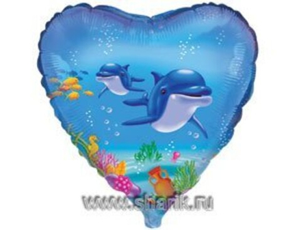 Ф 18" Сердце Дельфины