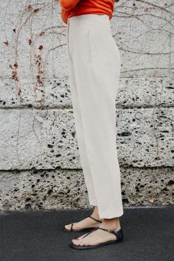 ZARA БРЮКИ С ВЫСОКОЙ ПОСАДКОЙ, СЛОНОВАЯ КОСТЬ