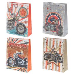 GAEM Пакет подарочный L (бумага 210г/м2, блок микс 12шт), L30 W12 H39 см, 4в.