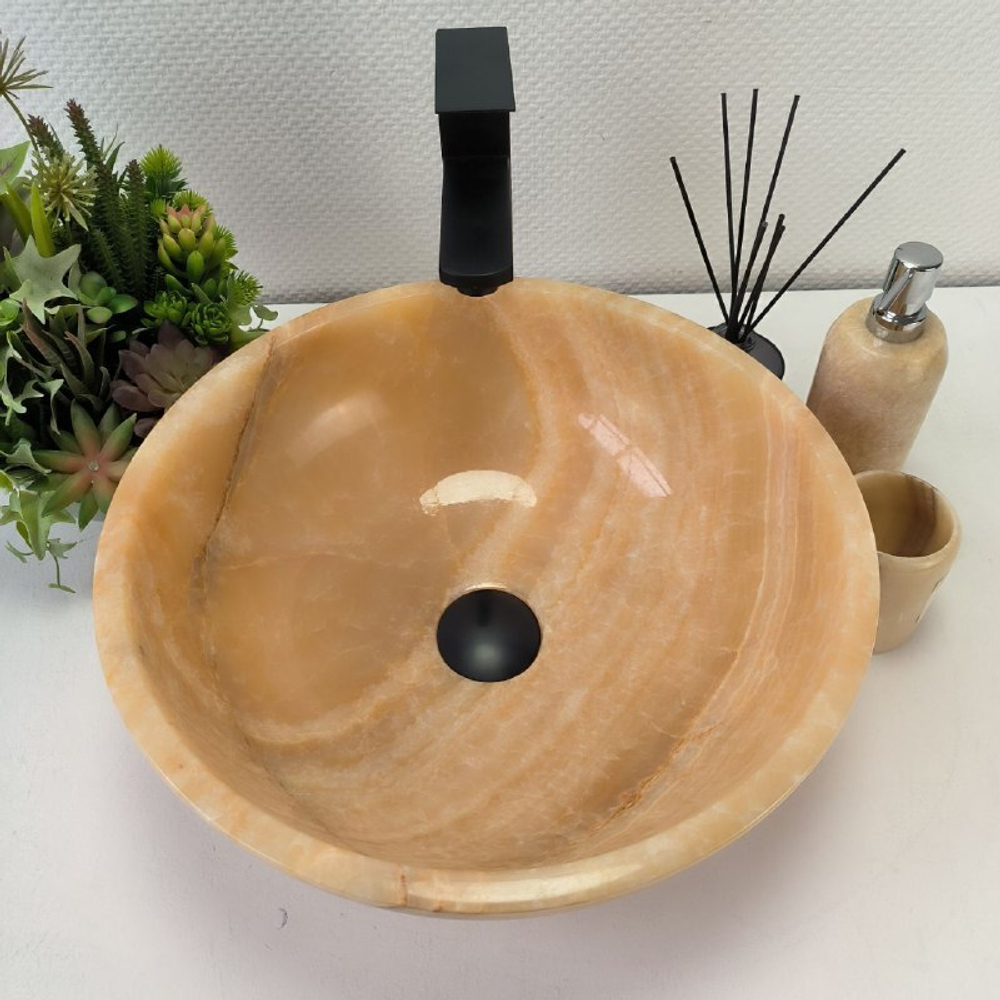Раковина из оникса Bowl Yellow TinLip BO-62895 40*40*15 140