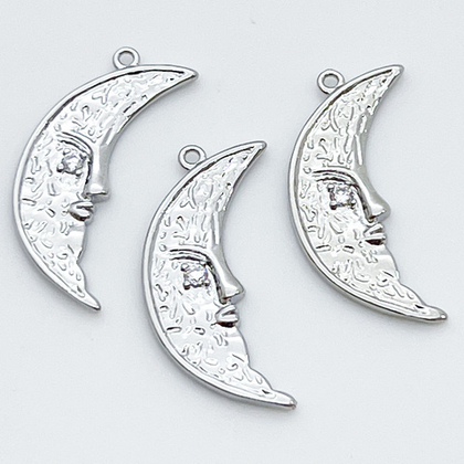 Подвеска Месяц, цвет серебро, размер 27*9 мм, цена за 1 шт