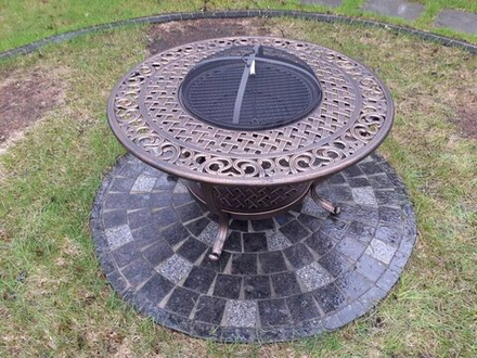 Стол с мангалом из литого алюминия, античная бронза