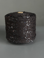 Пряжа Glam Shine пайетки 6+3 мм (1354/графит, гланцевые пайетки), 250м/100гр