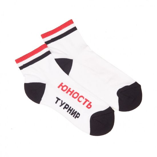 Носки ЮНОСТЬ™ короткие Турнир «Команда'18» (Белый, S (37-40))