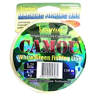 Леска Cottus Camou 2122-025 30м 0.25мм 6.35кг White-Green