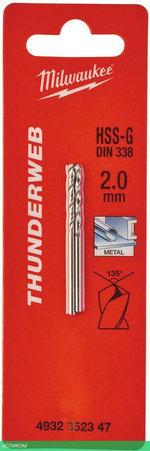 Сверло по металлу Milwaukee Thunderweb HSS-G 2х49мм 2шт (4932352347)