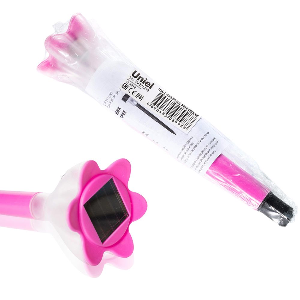 USL-C-420-PT305 PINK CROCUS Садовый светильник на солнечной батарее. Белый свет. 1xLR Ni-Mh аккумулятор в-к. IP44. TM Uniel.