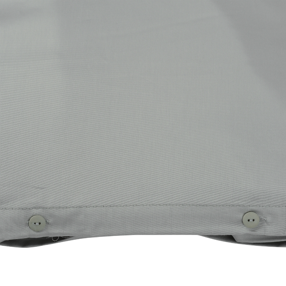 Комплект постельного белья полутораспальный из сатина светло-серого цвета из коллекции essential